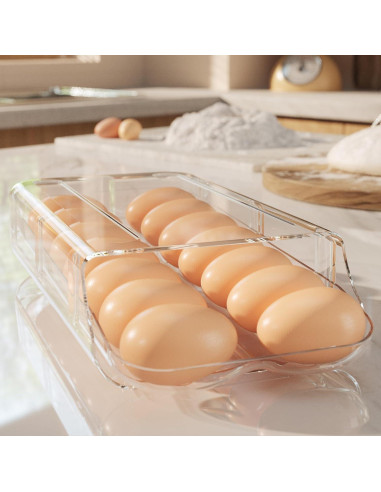 Dispensador de Huevos theaoo Transparente 14 Huevos Apilable