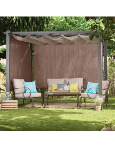 Cortina enrollable exterior Coolaroo 1.22m x 1.83m madera aliso 2