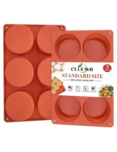 Moldes de Silicona para Huevos CLUEWR - 2 Pcs Redondos 7.6 cm