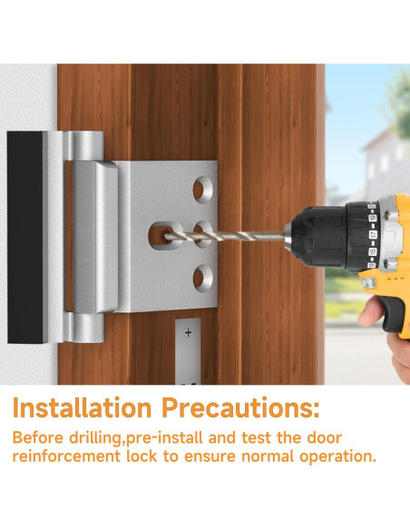 Cerradura de Refuerzo Eixleoi para Puerta - 2 Pack, Plata