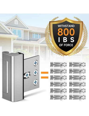 Cerradura de Refuerzo Eixleoi para Puerta - 2 Pack, Plata