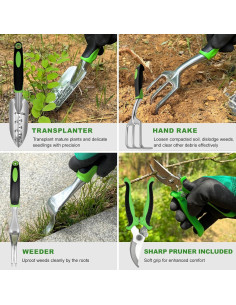 Juego de Herramientas de Jardinería 8 Piezas con Bolsa 2