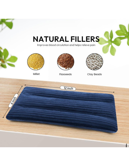 Almohadilla Térmica de Microondas MORLIDEN 15x30 cm Azul Oscuro