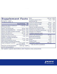 Multivitamínico Pure Encapsulations 30 Cápsulas - Vitaminas A, B, C, D, E, K 2