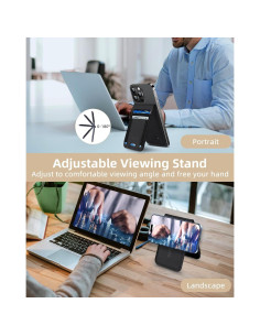 Billetera MagSafe HiWe con Find My, RFID, 9 tarjetas, Negro 2