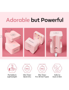 Lámpara UV LED Modelones Mini Rosa para Uñas de Gel 5.58cm 2