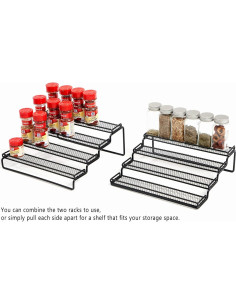 Organizador de Especias Expandible MEIQIHOME 4 Niveles Negro 2