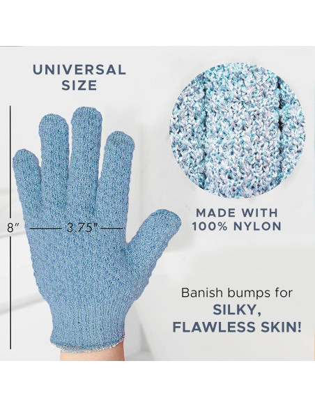 Guantes Exfoliantes Pesados Beauty by Earth - 4 Pzs para Baño