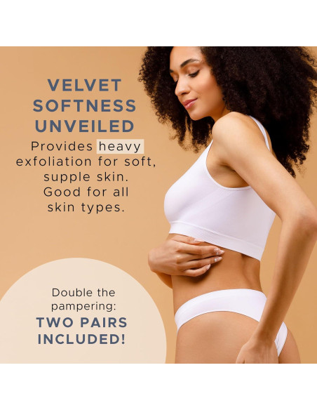 Guantes Exfoliantes Pesados Beauty by Earth - 4 Pzs para Baño