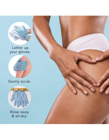 Guantes Exfoliantes Pesados Beauty by Earth - 4 Pzs para Baño