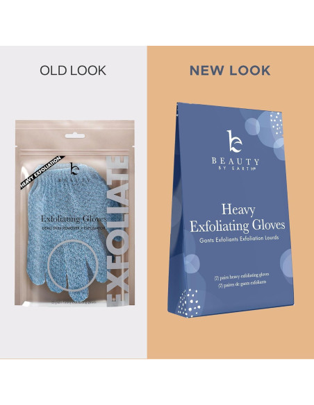 Guantes Exfoliantes Pesados Beauty by Earth - 4 Pzs para Baño