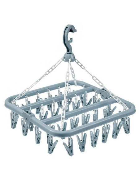 Perchero Plegable para Secar Ropa Alladaga 32 Clips Azul