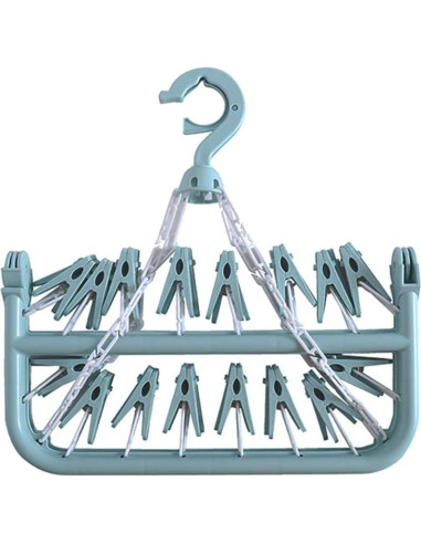 Perchero Plegable para Secar Ropa Alladaga 32 Clips Azul