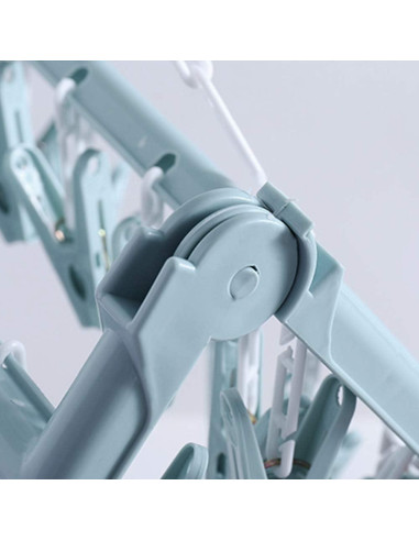 Perchero Plegable para Secar Ropa Alladaga 32 Clips Azul