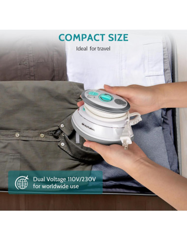 Mini Plancha de Viaje BEAUTURAL 400W Doble Voltaje Antiadherente