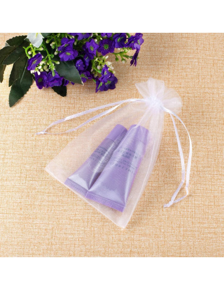 100 Bolsas de Organza Transparente Blancas 13x18 cm - HongyiTime