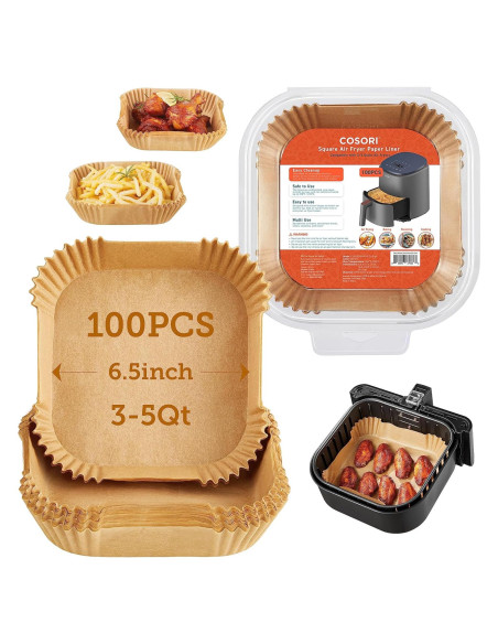 Forros para Freidora de Aire COSORI 100 PCS 16.5 cm Antiadherente