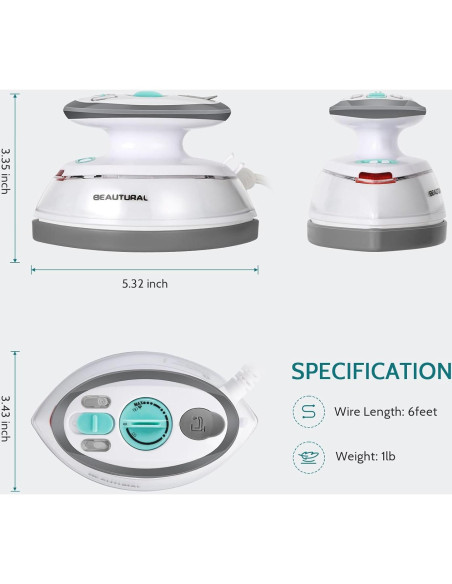 Mini Plancha de Viaje BEAUTURAL 400W Doble Voltaje Antiadherente