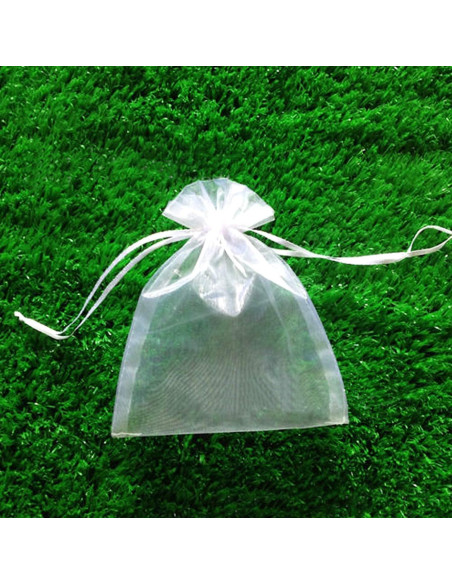 100 Bolsas de Organza Transparente Blancas 13x18 cm - HongyiTime