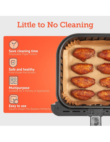 Forros para Freidora de Aire COSORI 100 PCS 16.5 cm Antiadherente