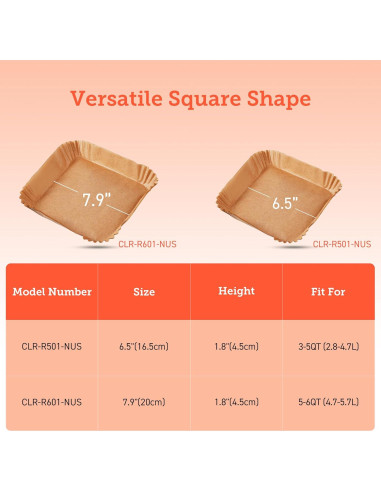 Forros para Freidora de Aire COSORI 100 PCS 16.5 cm Antiadherente