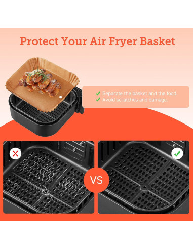 Forros para Freidora de Aire COSORI 100 PCS 16.5 cm Antiadherente