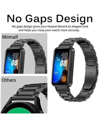 Correa de Metal Inoxidable XIHAMA para Huawei Band 10/9/8