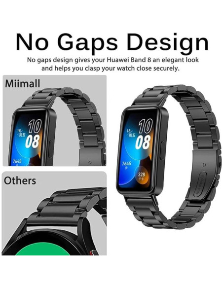Correa de Metal Inoxidable XIHAMA para Huawei Band 10/9/8 Correa de Metal Inoxidable XIHAMA para Huawei Band 10/9/8