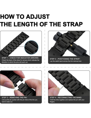 Correa de Metal Inoxidable XIHAMA para Huawei Band 10/9/8