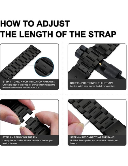 Correa de Metal Inoxidable XIHAMA para Huawei Band 10/9/8 Correa de Metal Inoxidable XIHAMA para Huawei Band 10/9/8