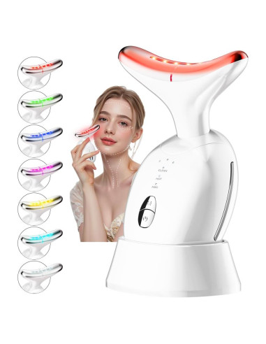 Masajeador Facial CURMEDI con Luz Roja y 3 Modos, 7 Colores