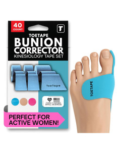 Cinta Kinesiológica ToeTape para Juanetes - 40 Tiras Azul