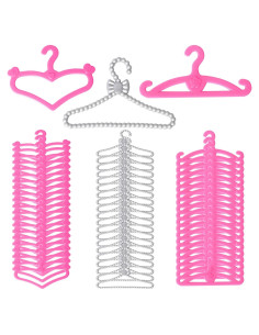 Perchas para Muñecas Lausomile - 60 Piezas de Plástico 29.21 cm