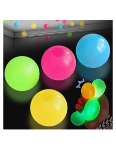 Paquete de 4 Pelotas Pegajosas Brillantes WISYME Antiestrés