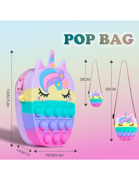 Bolsa Pop Antiestrés Sichy para Niñas - Monedero Unicornio