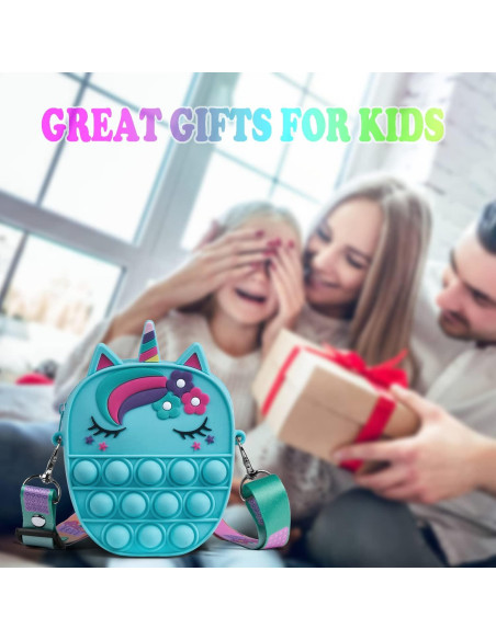 Bolsa Pop Antiestrés Sichy para Niñas - Monedero Unicornio