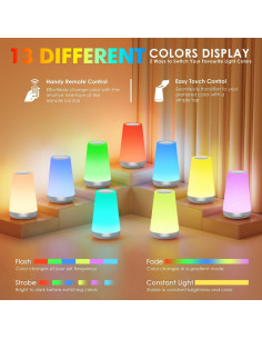 Luz Nocturna LED Auxmir 2500mAh 13 Colores RGB Plata 2