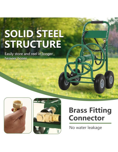 Carrete de Manguera PayLessHere 300 Pies Verde Resistente
