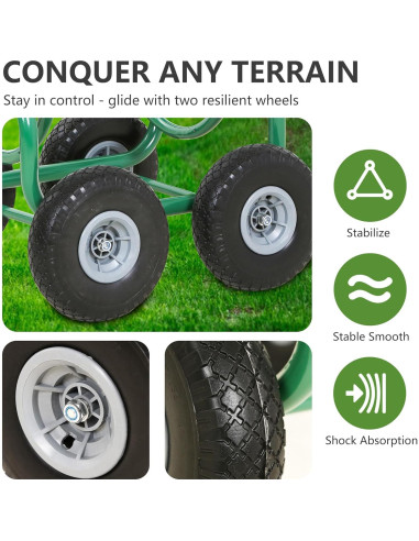 Carrete de Manguera PayLessHere 300 Pies Verde Resistente