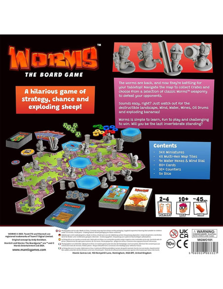 Juego de Mesa Worms Mantic - 2-6 Jugadores, 10+ Años Juego de Mesa Worms Mantic - 2-6 Jugadores, 10+ Años