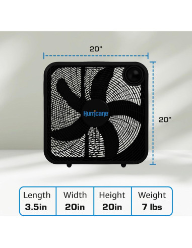 Ventilador de Piso Hurricane HGC736502-01 50.8 cm 3 Velocidades Silenciosas
