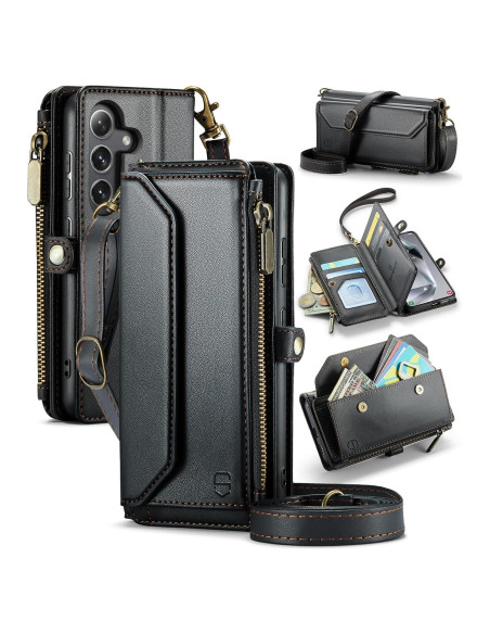 Funda de Cartera Strapurs para Samsung Galaxy S25 5G - Negro Funda de Cartera Strapurs para Samsung Galaxy S25 5G - Negro