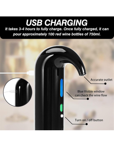 Aguijón de Vino Eléctrico EYE4TECHS - Vertedor Automático Recargable