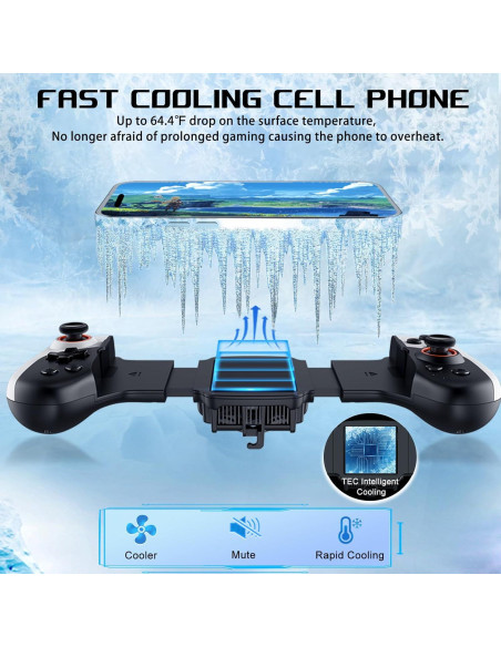 Controlador de Juego Móvil arVin con Enfriador RGB para iPhone/Android