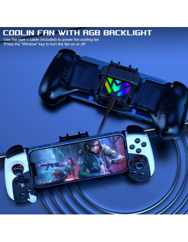 Controlador de Juego Móvil arVin con Enfriador RGB para iPhone/Android