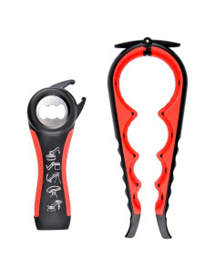 Abre Frascos y Botellas Kunovo 4-en-1 Negro Antideslizante