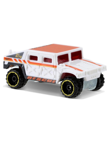 Hot Wheels Humvee Rescate 1:64 Techo Blanco/Naranja Hot Wheels Humvee Rescate 1:64 Techo Blanco/Naranja