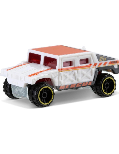 Hot Wheels Humvee Rescate 1:64 Techo Blanco/Naranja Hot Wheels Humvee Rescate 1:64 Techo Blanco/Naranja