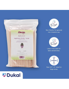 Palitos de Cera de Madera Grandes Dukal - 100 Unidades para Depilación 2