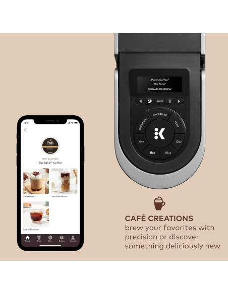Cafetera Keurig K-Café SMART con BrewID, Negra, 1 Porción